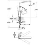 Grohe Eurocube Single-lever sink mixer 1/2" chrome - Image 2