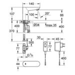 Grohe Euroeco Cosmopolitan E Infra-red electronic basin tap 1/2" chrome - Image 2