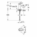 Grohe BauFlow Basin mixer 1/2" chrome - Image 2