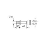 Grohe Urinal inlet connector, 1/2" - Image 2