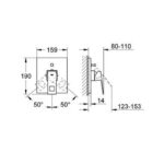Grohe Eurocube Single-lever bath/shower mixer trim chrome - Image 2