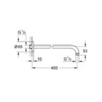 Grohe Tempesta Shower arm 400 mm chrome - Image 2