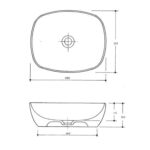Vaal Hr Symmetry Rectangular Counter Top Basin No Tap Hole White - Image 2