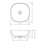 Vaal Hr Symmmetry Square Counter Top Basin No Taphole White - Image 2