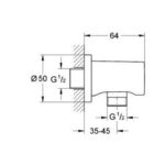 Grohe Rainshower Shower outlet elbow chrome - Image 2