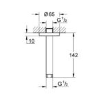 Grohe Rainshower Shower arm ceiling 142 mm chrome - Image 2