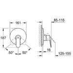 Grohe Eurosmart Cosmopolitan Single-lever shower mixer trim chrome - Image 2