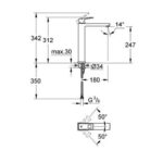 Grohe Eurocube Single-lever basin mixer 1/2"XL-Size chrome - Image 2