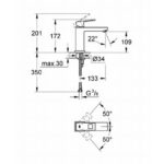 Grohe Eurocube Single-lever basin mixer 1/2"M-Size chrome - Image 2