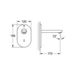 Grohe Euroeco Cosmopolitan E Infra-red electronic wall basin tap without mixing device chrome - Image 2