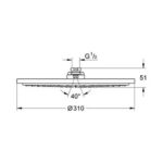 Grohe Rainshower Cosmopolitan 310 Head shower 1 spray chrome - Image 2