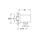 Grohe Euphoria Cube Shower outlet elbow, 1/2" chrome - Image 2