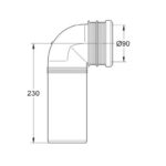 Grohe PP-outlet bend Ø 90 mm - Image 2
