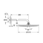 Grohe Rainshower Cosmopolitan 310 Head shower set 380 mm, 1 spray brushed cool sunrise - Image 2