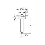 Grohe Rainshower Shower arm ceiling 154 mm chrome - Image 2