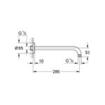 Grohe Rainshower Shower arm 286 mm chrome - Image 2