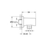Grohe Rainshower Shower outlet elbow, 1/2" hard graphite - Image 2
