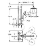 Grohe Tempesta Cosmopolitan 160 Shower system with thermostat for wall mounting chrome - Image 2