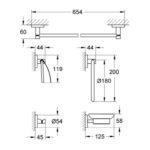 Grohe Essentials Master bathroom accessories set 5-in-1 chrome - Image 2