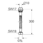 Grohe Connection hose, 300 mm chrome - Image 2