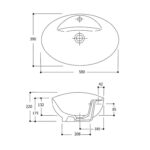 Vaal Swift Oval Counter Top Basin 1 Taphole White - Image 2