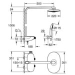 Grohe Rainshower System SmartControl Duo 360 Shower system with thermostat for wall mounting chrome - Image 2