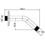 Cobra Shower Arm & Flange 024 Chrome - Image 2