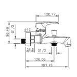 Cobra Nile Bath Mixer Exposed No Handshower Chrome - Image 2