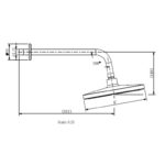 Cobra Zambezi Shower Head 1 Spray Round 200mm Chrome - Image 2
