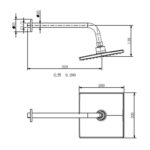 Cobra Zambezi Shower Head 1 Spray Square 200mm Chrome - Image 2
