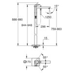 Grohe Eurocube Single-lever bath mixer 1/2", floor mounted chrome - Image 2