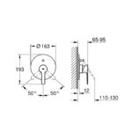 Grohe Lineare Single-lever bath/shower mixer trim chrome - Image 2