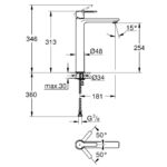 Grohe Lineare Single-lever basin mixer 1/2"XL-Size chrome - Image 2