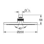 Grohe Tempesta Cosmopolitan 200 Head shower 1 spray chrome - Image 2