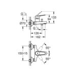 Grohe BauFlow Single-lever bath/shower mixer 1/2" chrome - Image 2