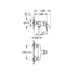 Grohe BauFlow Single-lever shower mixer 1/2" chrome - Image 2