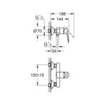 Grohe BauEdge Single-lever shower mixer 1/2" chrome - Image 2