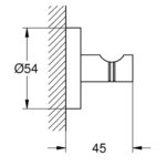 Grohe Essentials Robe hook brushed hard graphite - Image 2