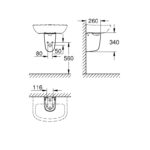 Grohe Bau Ceramic Half pedestal alpine white - Image 2