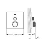 Grohe Grohtherm SmartControl Thermostat for concealed installation with one valve chrome - Image 2