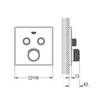 Grohe Grohtherm SmartControl Thermostat for concealed installation with 2 valves chrome - Image 2