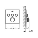 Grohe Grohtherm SmartControl Thermostat for concealed installation with 3 valves chrome - Image 2