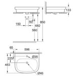 Grohe Euro Ceramic Counter top basin 60 alpine white - Image 2