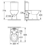 Grohe Bau Ceramic Floor standing WC for close coupled combination alpine white - Image 2