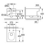 Grohe Cube Ceramic Wall hung WC alpine white - Image 2