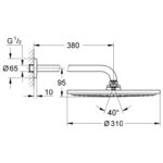Grohe Rainshower Cosmopolitan 310 Head shower set 380 mm, 1 spray hard graphite - Image 2