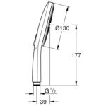 Grohe Rainshower SmartActive 130 Hand shower 3 sprays hard graphite - Image 2