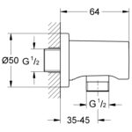 Grohe Rainshower Shower outlet elbow, 1/2" brushed cool sunrise - Image 2