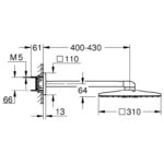 Grohe Rainshower SmartActive 310 Cube Head shower set 430 mm, 2 sprays chrome - Image 2