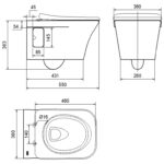 Cobra Pause Wall Hung Pan Rimless 3&6L Flush No Seat White - Image 2
